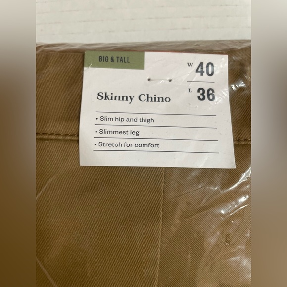 Goodfellow & Co. Men’s Big & Tall Khaki Skinny Chinos 40 x 36 NWT - Picture 7 of 8